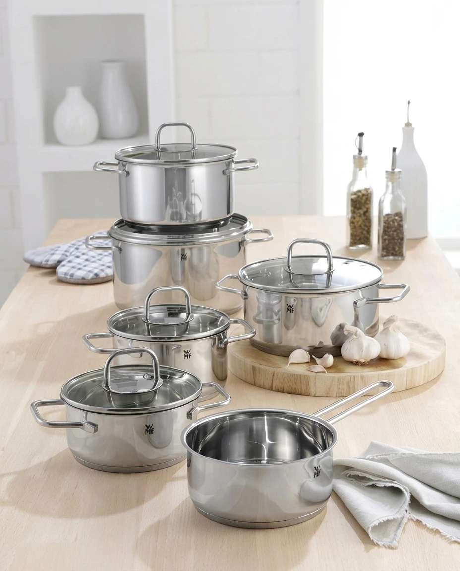 WMF Topf-Set Inspiration Induktion, Kochtopf Set mit Glasdeckel
