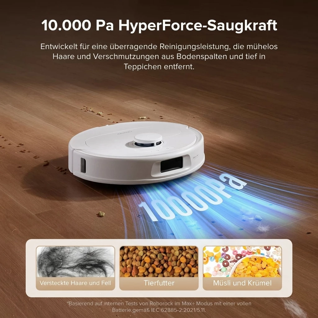 Roborock Saugroboter QV 35S Saugkraft Saugroboter mit Wischfunktion, Anti-Tangle-Bürsten