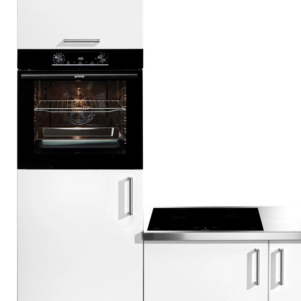 GORENJE Backofen-Set JUMP SET PYRO/I, mit Teleskopauszug nachrüstbar, Pyrolyse-Selbstreinigung