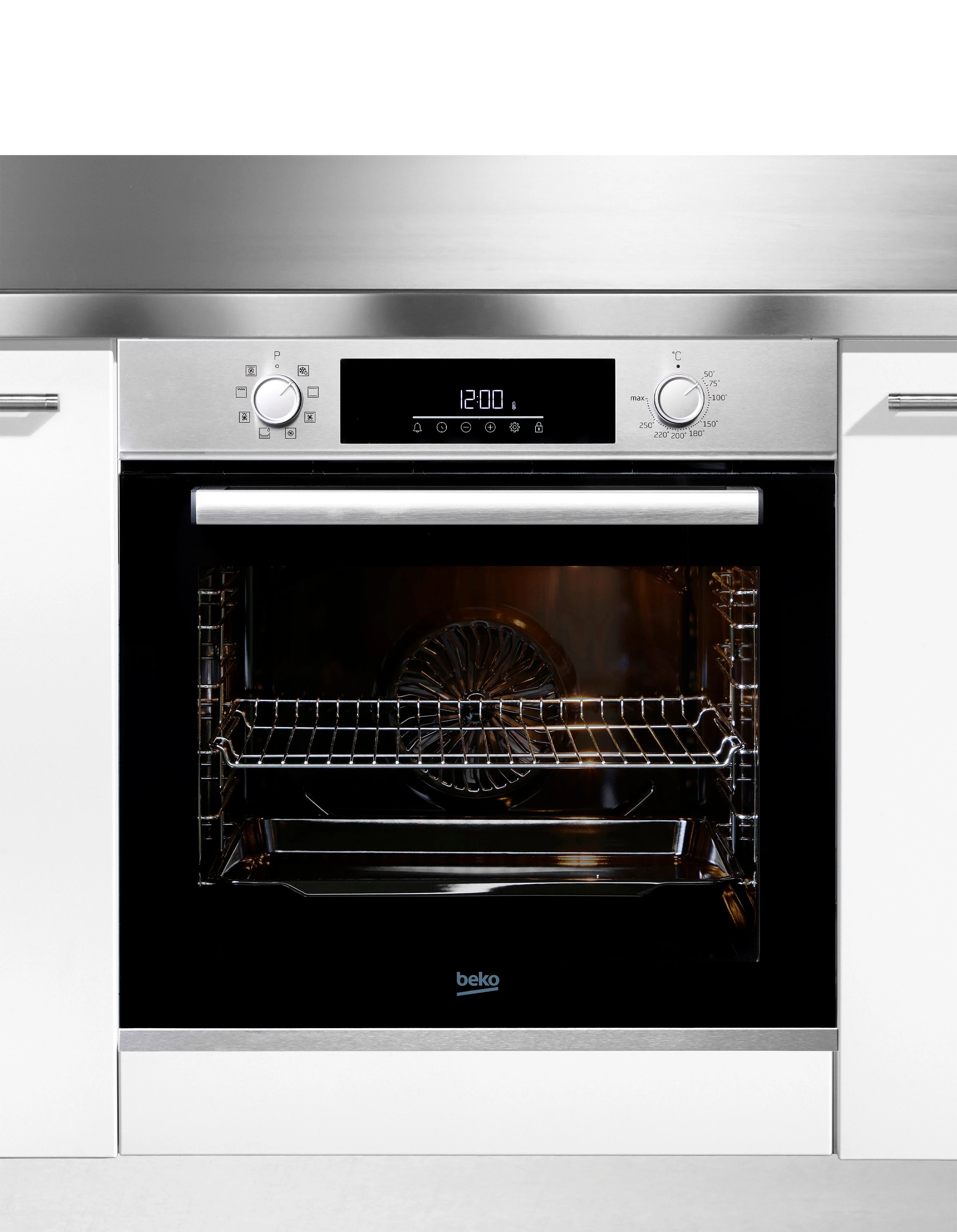 BEKO Backofen-Set BBSM12340X, mit Teleskopauszug nachrüstbar, Hydrolyse