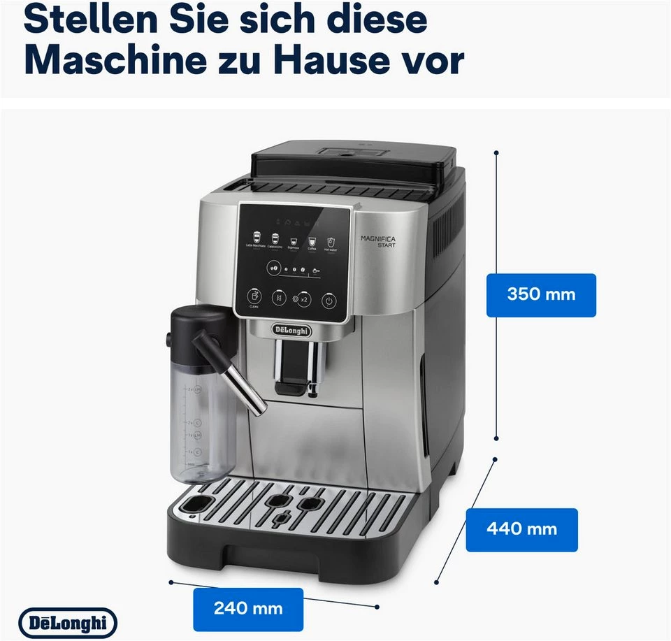 De'Longhi Kaffeevollautomat Start Milk ECAM220.80.SB, Milchkaraffe inklusive
