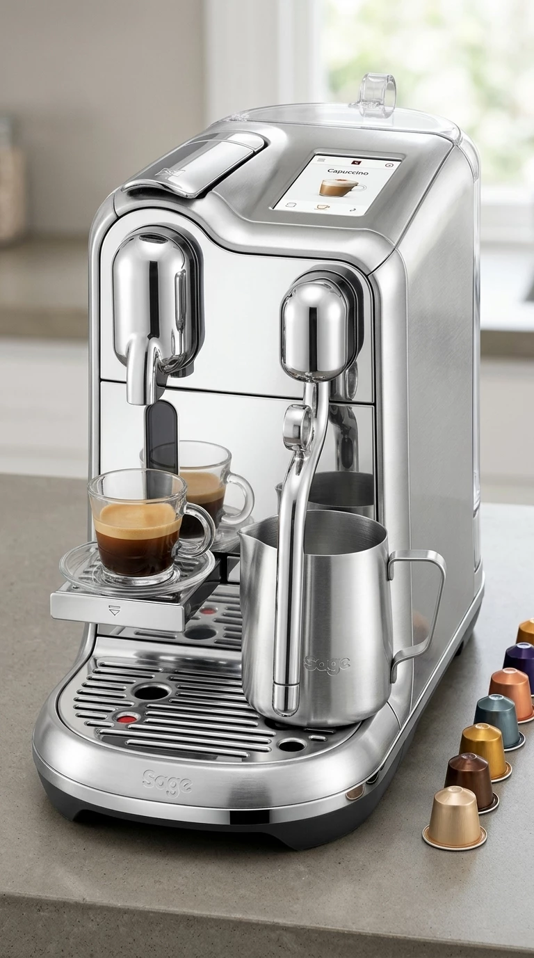 NESPRESSO Kapselmaschine Creatista Pro SNE900 mit Edelstahl-Milchkanne