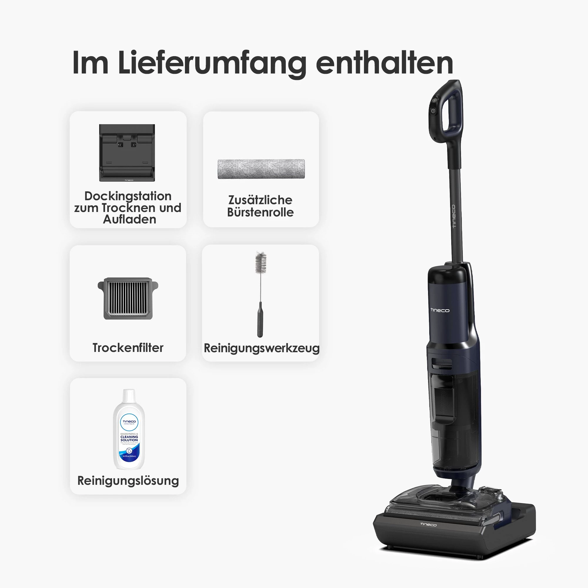 Tineco Nass-Trocken-Sauger Floor One S7 Stretch, 85° Grad Heißluft-Trocknung, 180° Grad Neigung