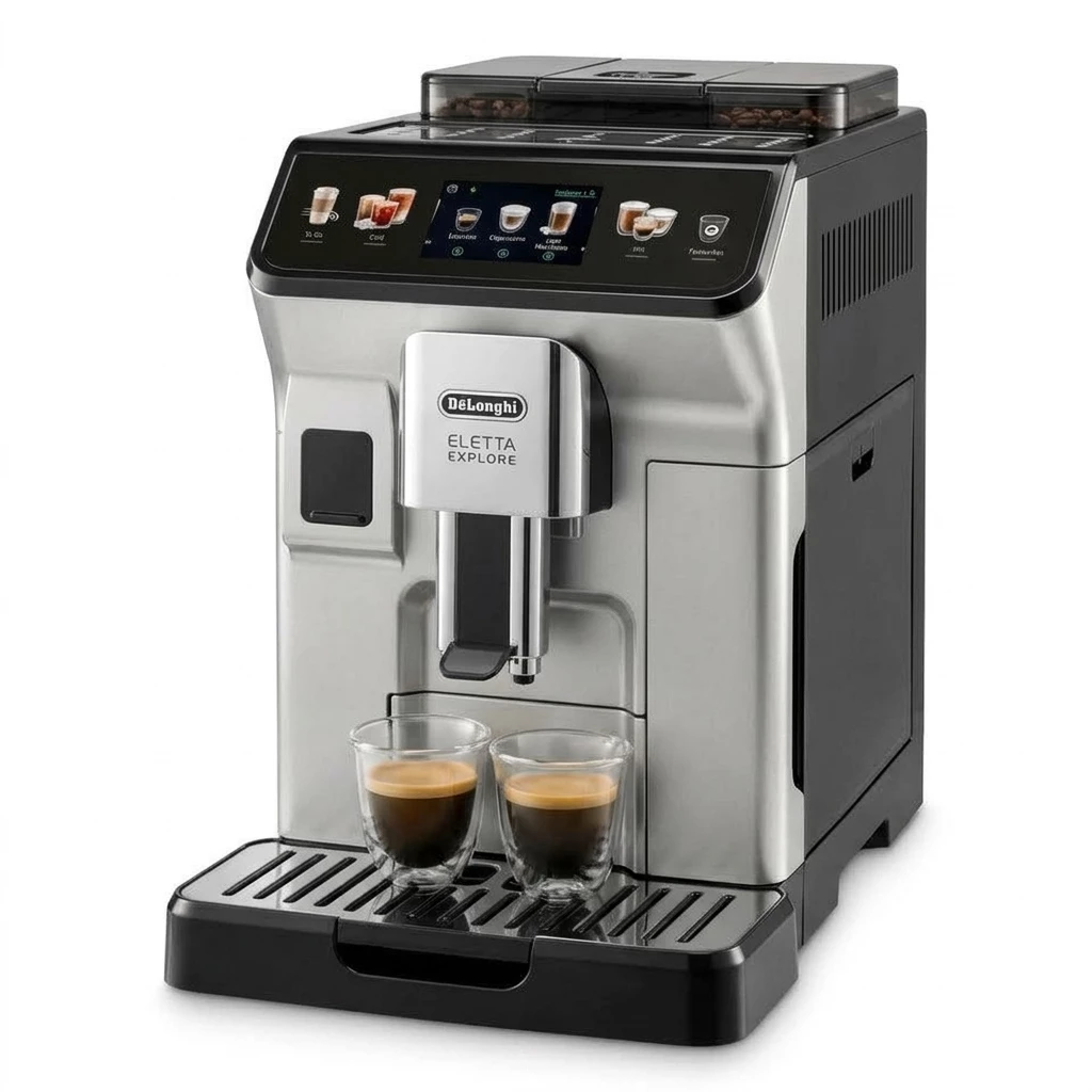 De'Longhi Kaffeevollautomat Eletta Explore ECAM450.55.S - 40 Rezepte, heißer & kalter Milchschaum
