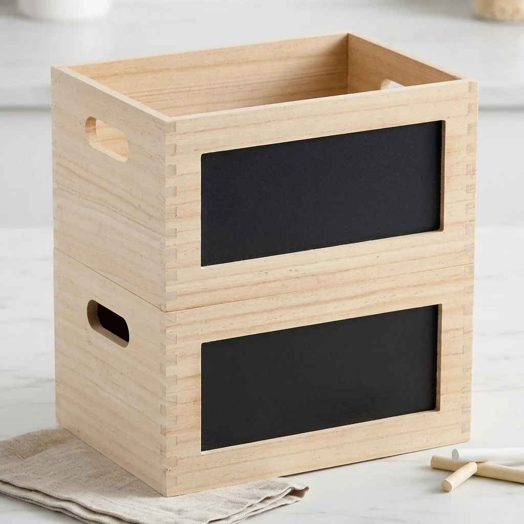 Zeller Present Aufbewahrungsbox Allzweckkiste mit Tafel Holz , Holzkiste mit Beschriftungsfeld