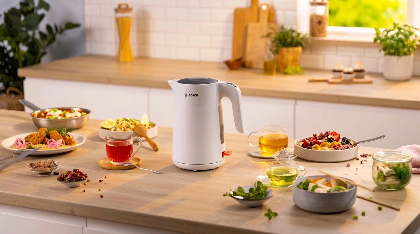 BOSCH Wasserkocher MyMoment TWK2M161, Abschaltautomatik, Überhitzungschutz, Tassenanzeige, 1,7 l