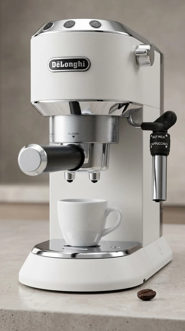 De'Longhi Dedica Style EC685.W Siebträgermaschine, Matt Weiß