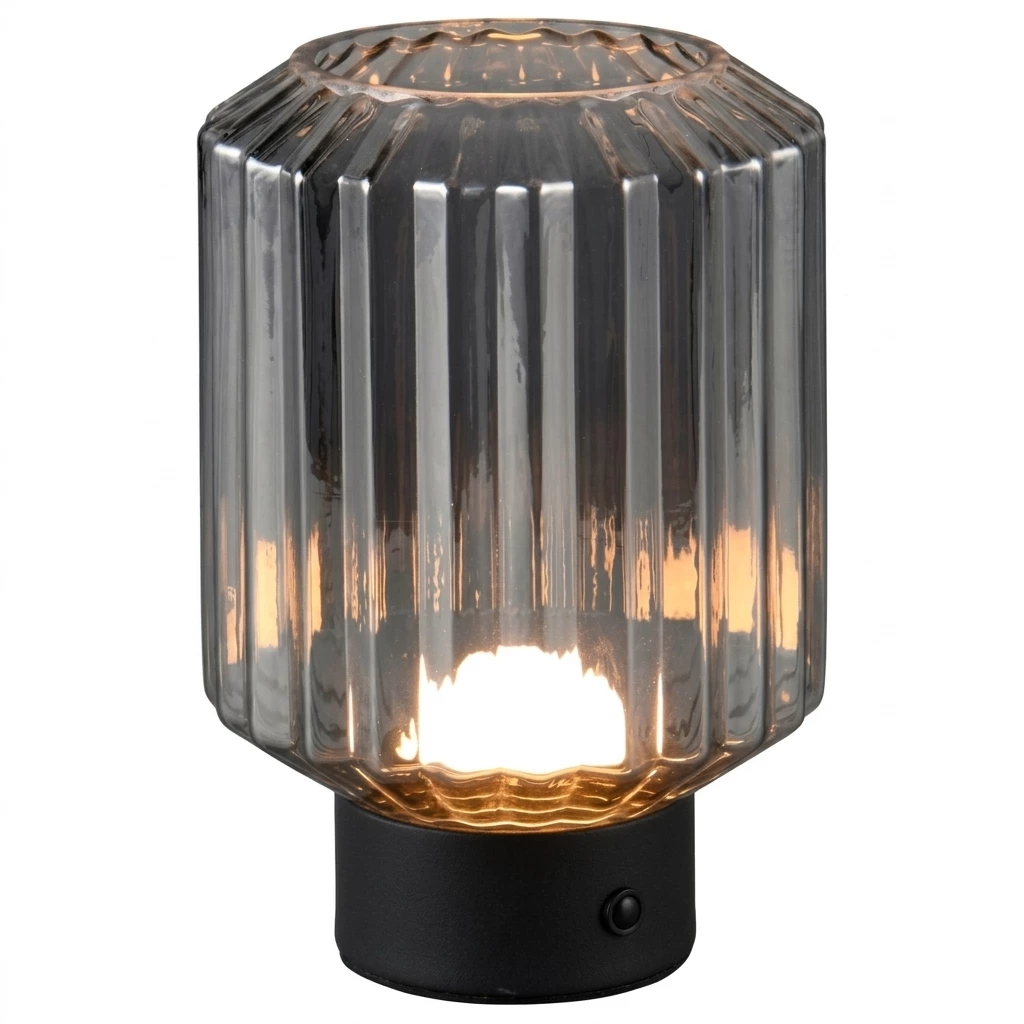 REALITY LEUCHTEN LORD LED-Tischleuchte Rauchgrau/Schwarz