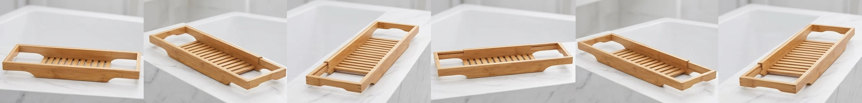 WENKO Badewannenbrücke Bambusa, BxTxH: 70x16x4,5 cm, Badewannenablage aus Bambus