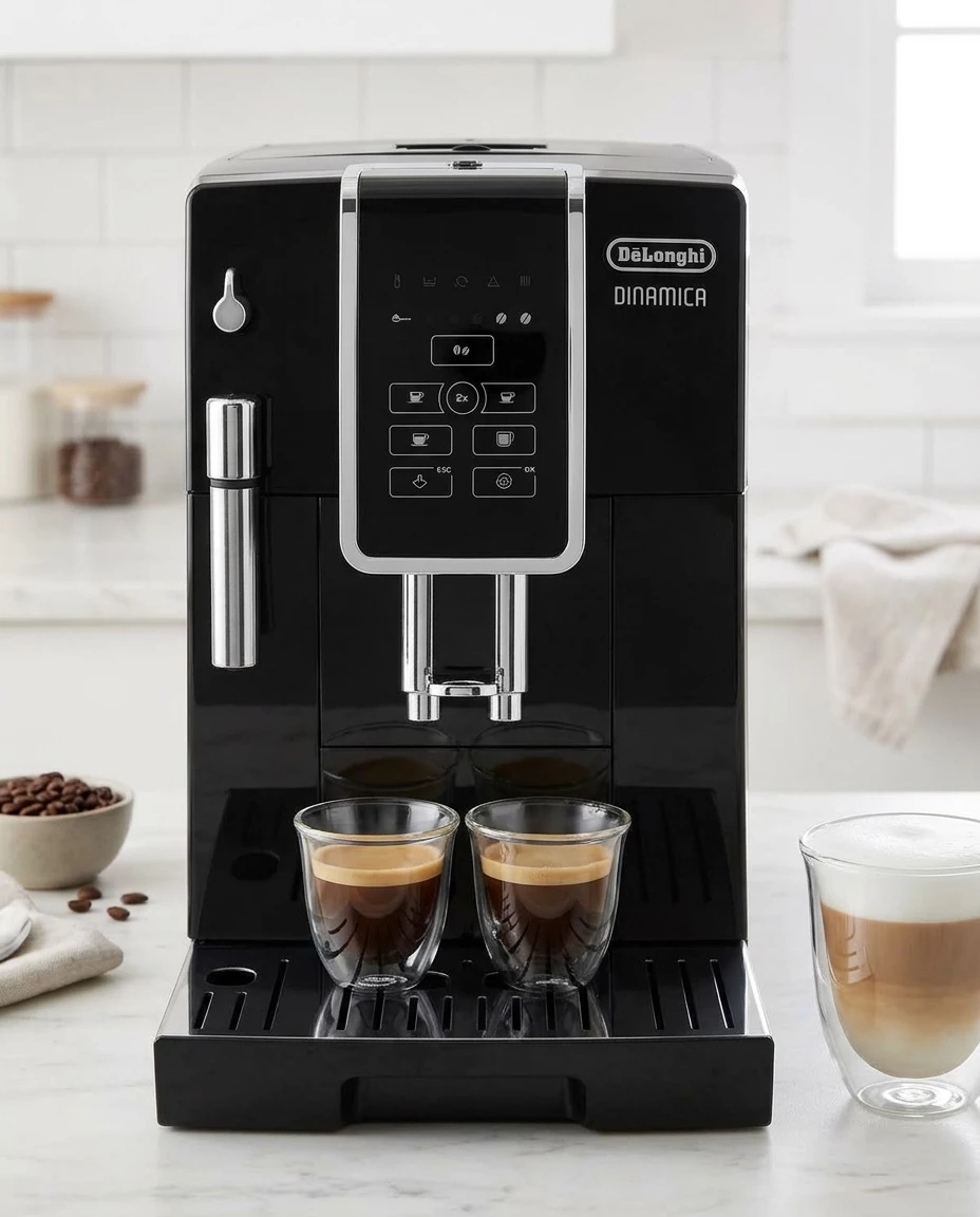 De'Longhi Kaffeevollautomat Dinamica ECAM358.15.B - Long Coffee Funktion für Filterkaffee