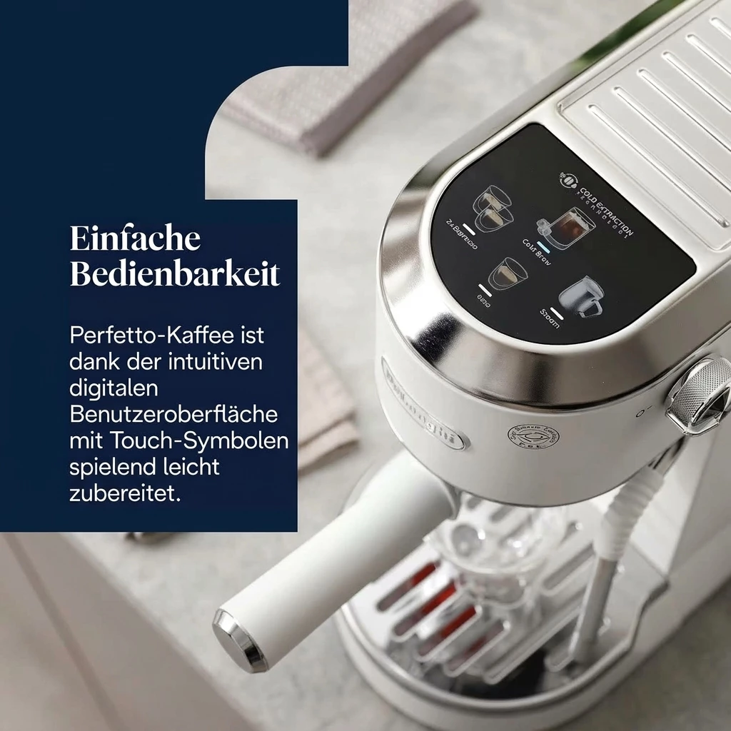 De'Longhi Espressomaschine Dedica Duo EC890.WI - Espresso & Cold Brew, 15 Bar, Touch-Buttons