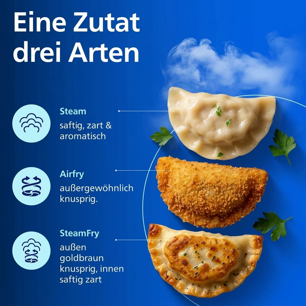 Philips NA552/00 Steam Airfryer 5000 Dual Basket 9 l Edelstahl/Kupfer