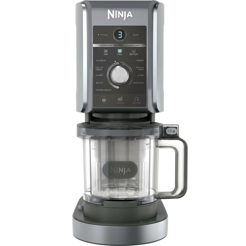 NINJA Eismaschine NC502EU Creami Deluxe, 10-in-1 Eis-und Eisgetränkmaschine, 0,71 l, 800 W