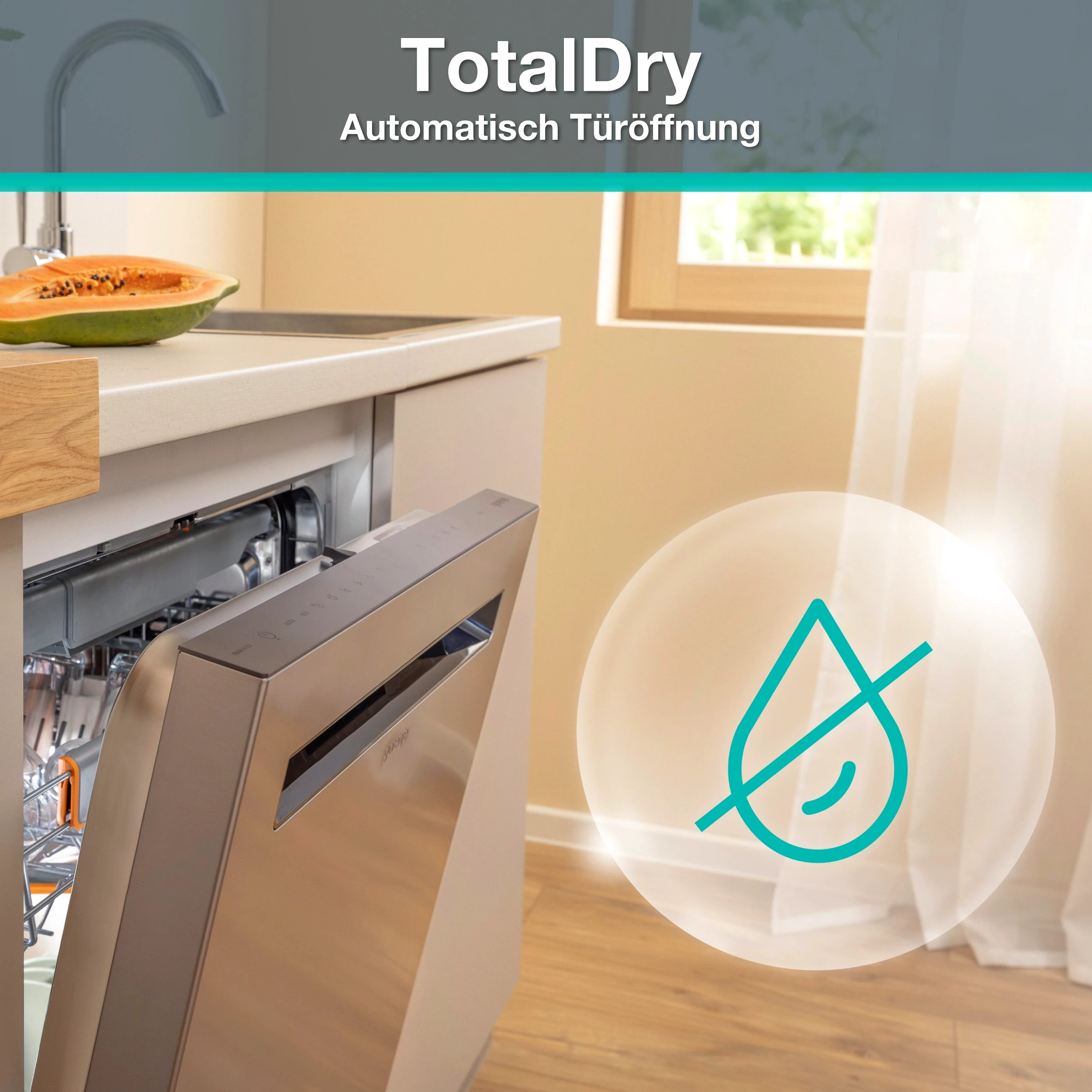 GORENJE Unterbaugeschirrspüler GU673A65X, 9,5 l, 16 Maßgedecke, TotalDry - auto. Türöffnung