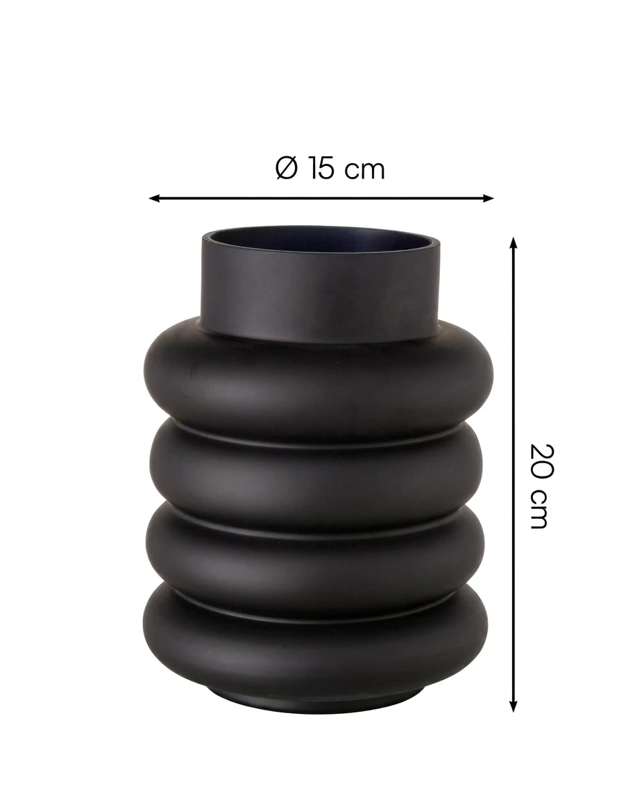 BOLTZE GRUPPE GmbH Dekovase RIBBO, Vase, Schwarz, Glas, H 20 cm (1 St)