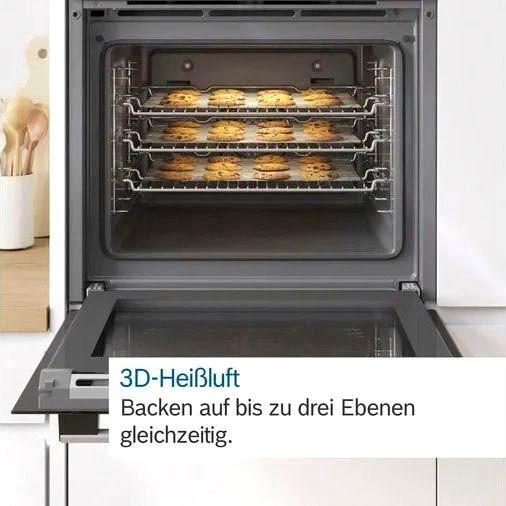BOSCH Elektro-Herd-Set HND231AS62, mit Teleskopauszug nachrüstbar, ecoClean Direct