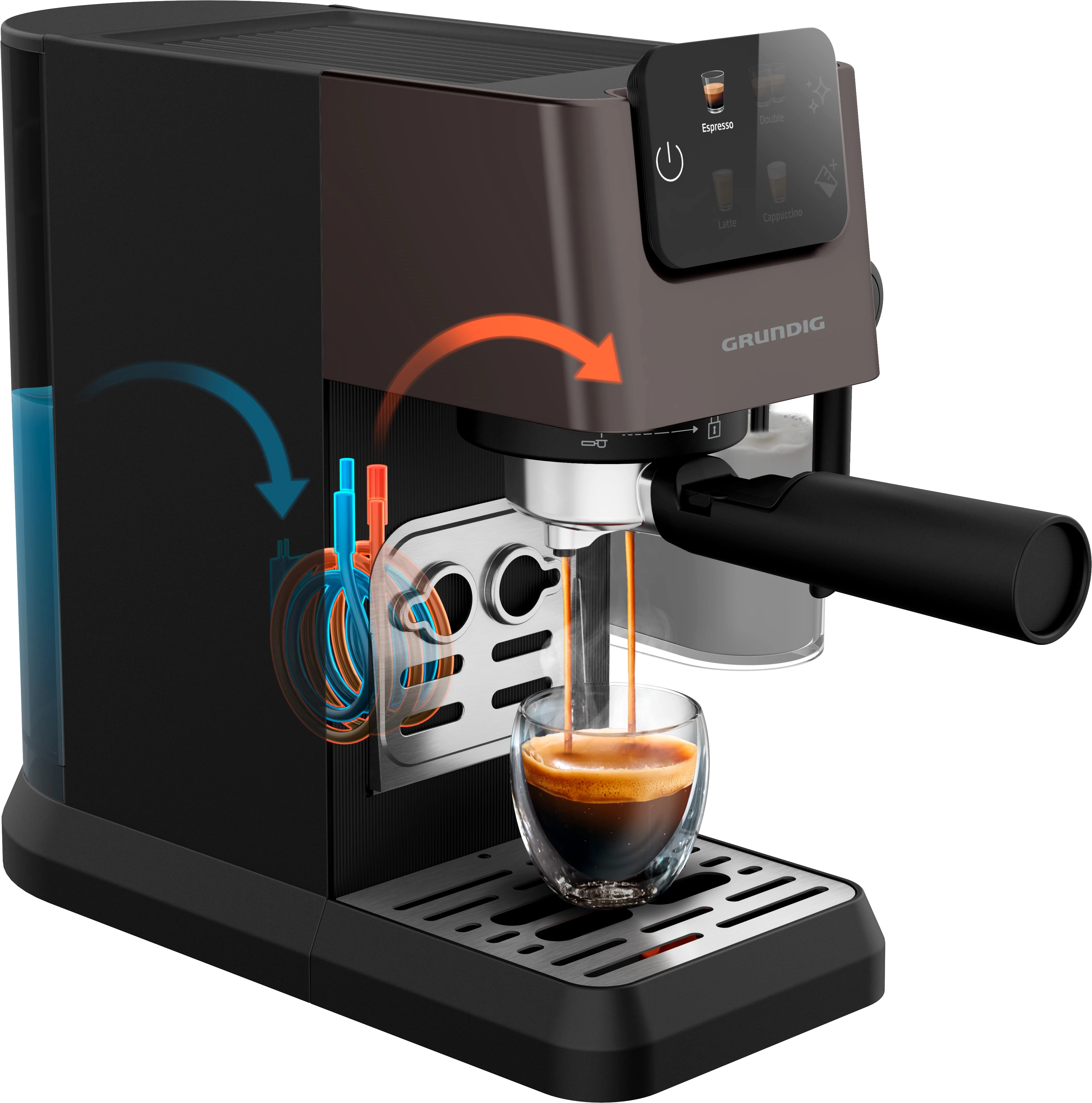 Grundig Espressomaschine KSM 5330, 1628W Kaffeevollautomat mit 15 Bar & Touch‑Display