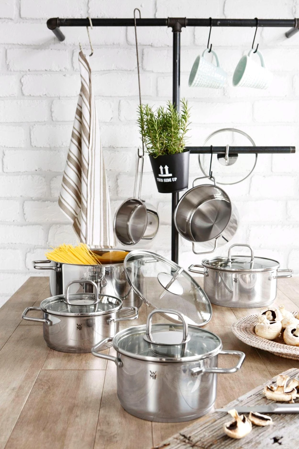 WMF Topf-Set Inspiration Induktion, Kochtopf Set mit Glasdeckel