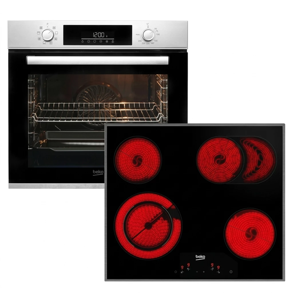 BEKO Backofen-Set BBSM12320X, mit Teleskopauszug nachrüstbar, Hydrolyse
