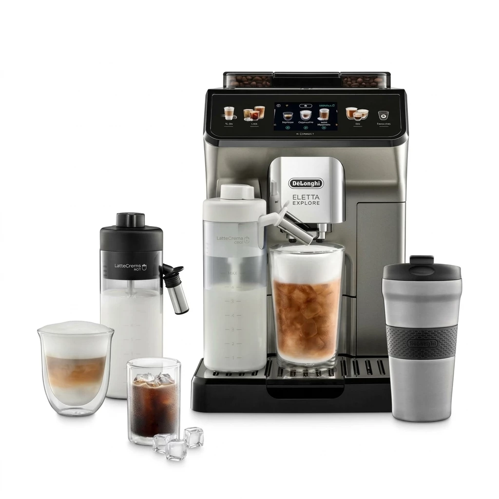 De'Longhi Kaffeevollautomat Eletta Explore Cold Brew ECAM450.86.T - 100 Rezepte , heiß & kalt