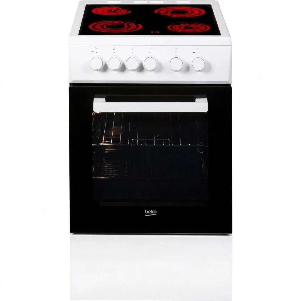 BEKO Elektro-Standherd FSS57000GW, Simple Steam Reinigungsfunktion, mit Kleinflächengrill