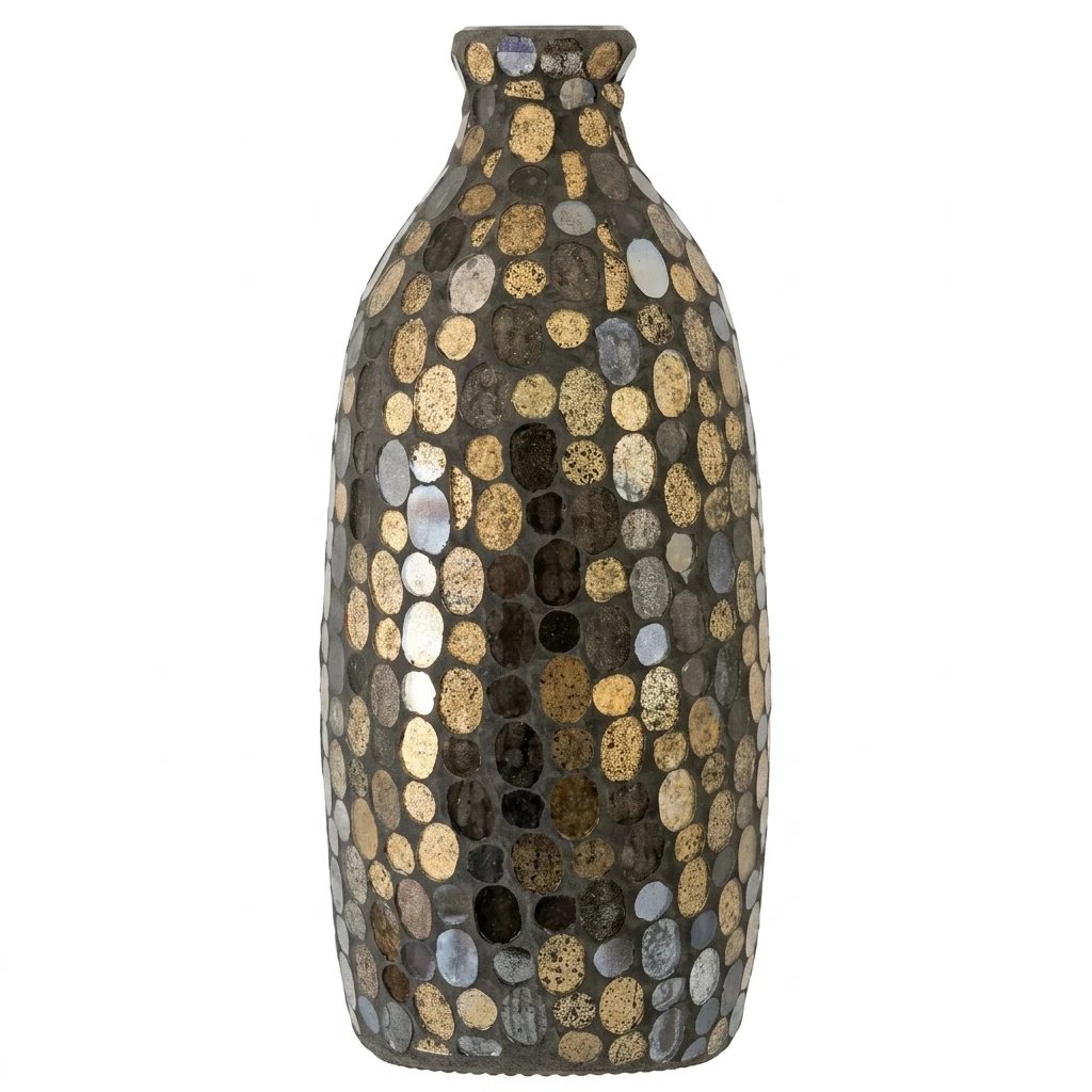 BOLTZE Dekovase Dekovase Vase Kemis höhe 32,5cm, braun, Mosaik Glasvase edel