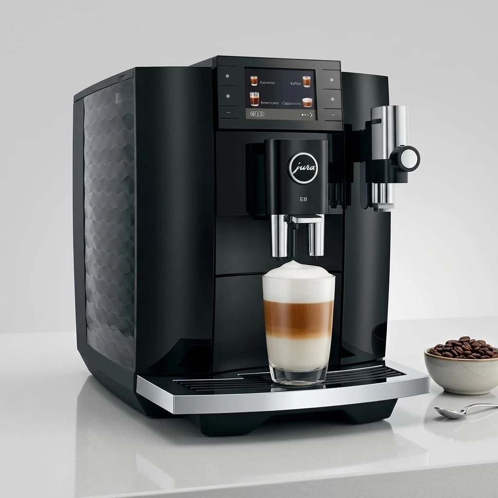 JURA Kaffeevollautomat 15745 E8 , Piano Black, 27 Spezialitäten, WiFi, Hot & Light Brew, Sweet
