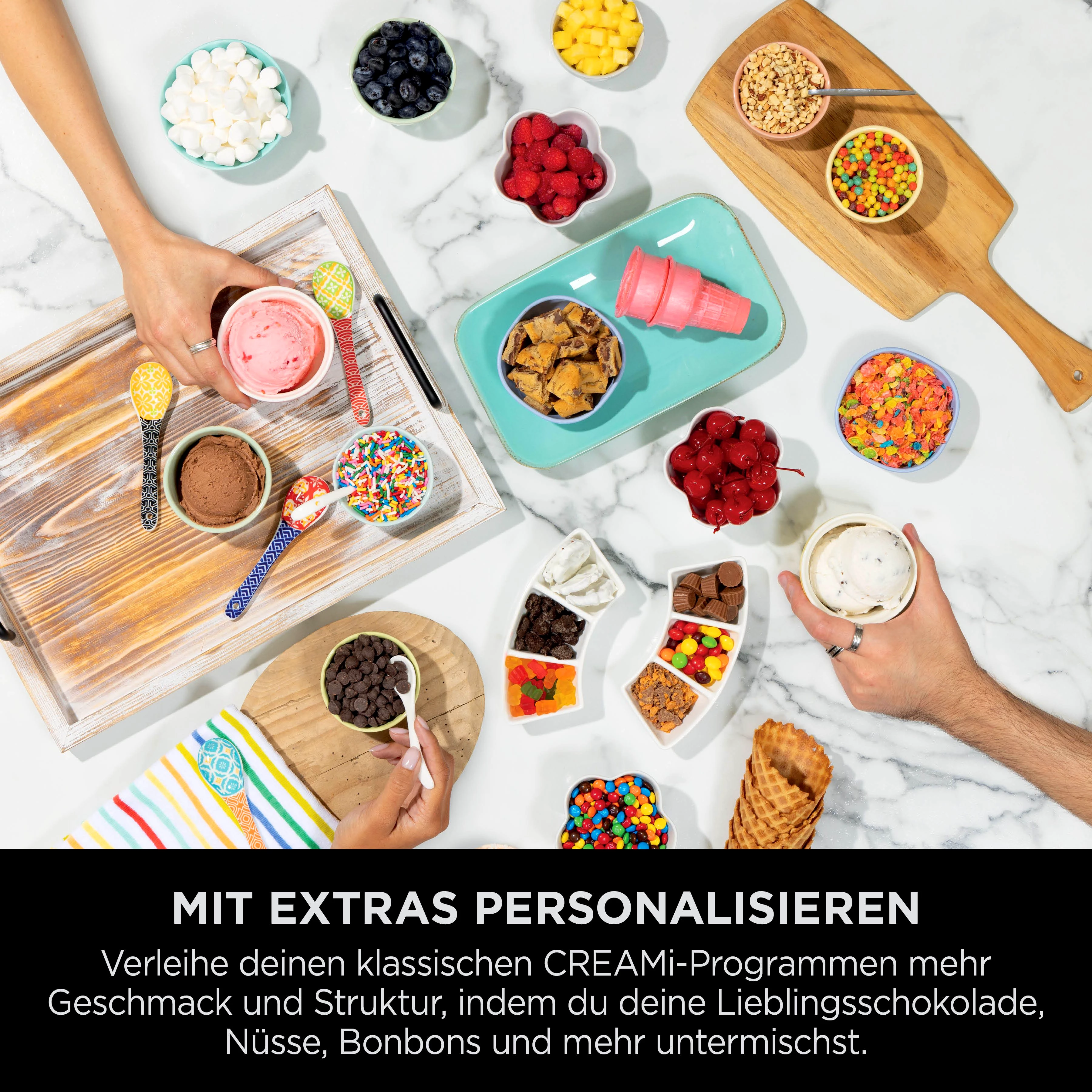 NINJA Eismaschine Ninja CREAMi Scoop & Swirl 13-in-1 Softeis- und Eismaschine NC701EU, 0,48 l