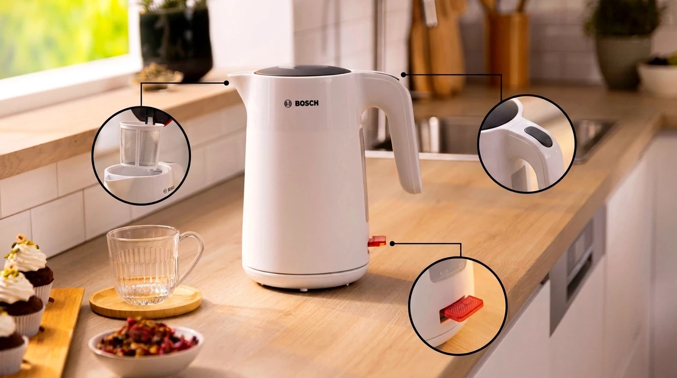 BOSCH Wasserkocher MyMoment TWK2M161, Abschaltautomatik, Überhitzungschutz, Tassenanzeige, 1,7 l