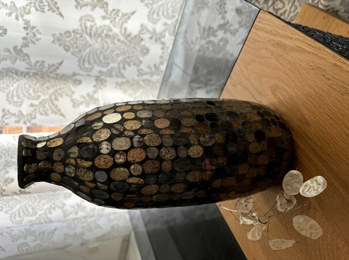 BOLTZE Dekovase Dekovase Vase Kemis höhe 32,5cm, braun, Mosaik Glasvase edel