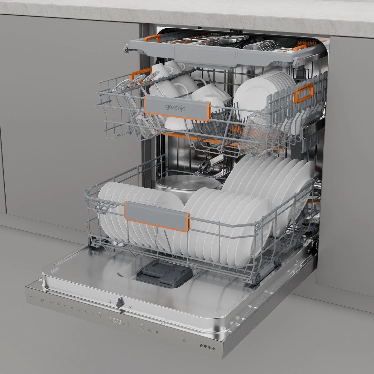 GORENJE Unterbaugeschirrspüler GU673A65X, 9,5 l, 16 Maßgedecke, TotalDry - auto. Türöffnung