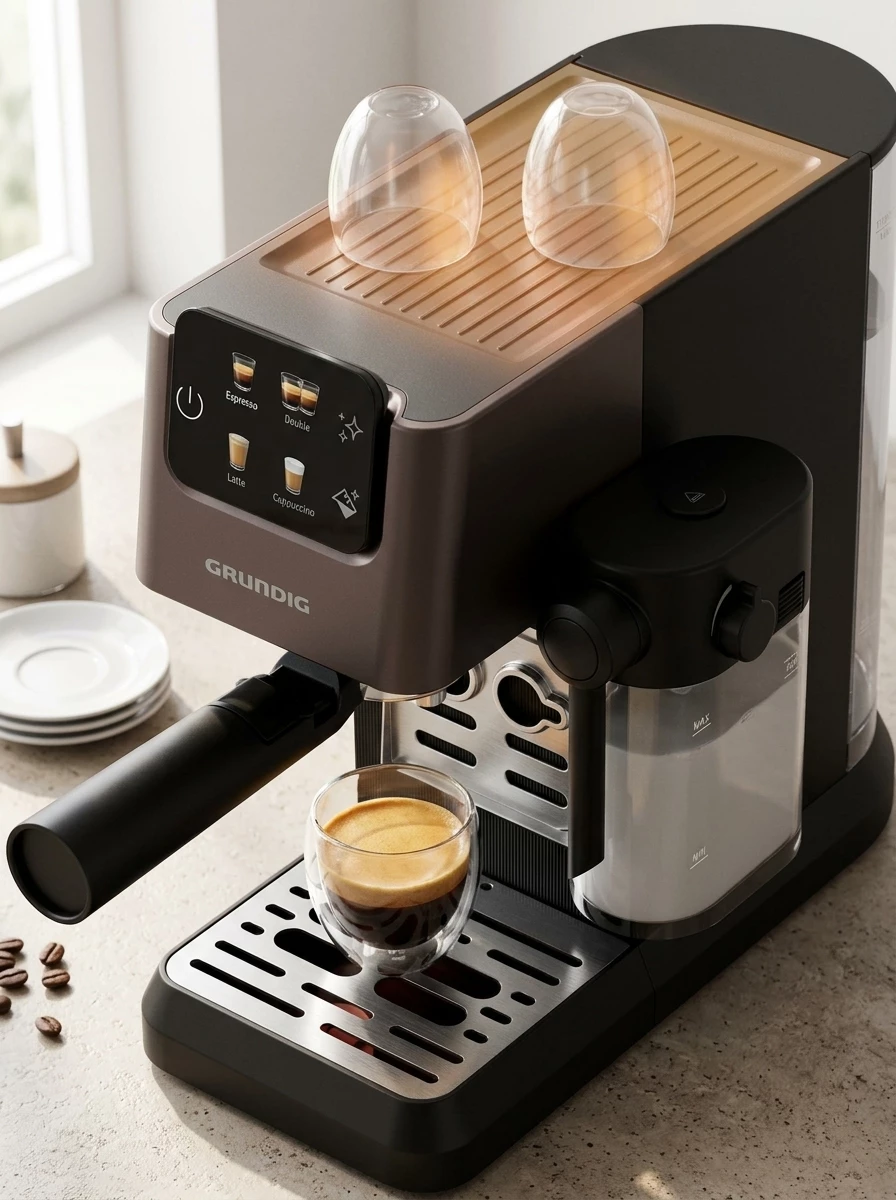 Grundig Espressomaschine KSM 5330, 1628W Kaffeevollautomat mit 15 Bar & Touch‑Display